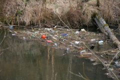 Angeschwemmter Müll in der Moosach 2009